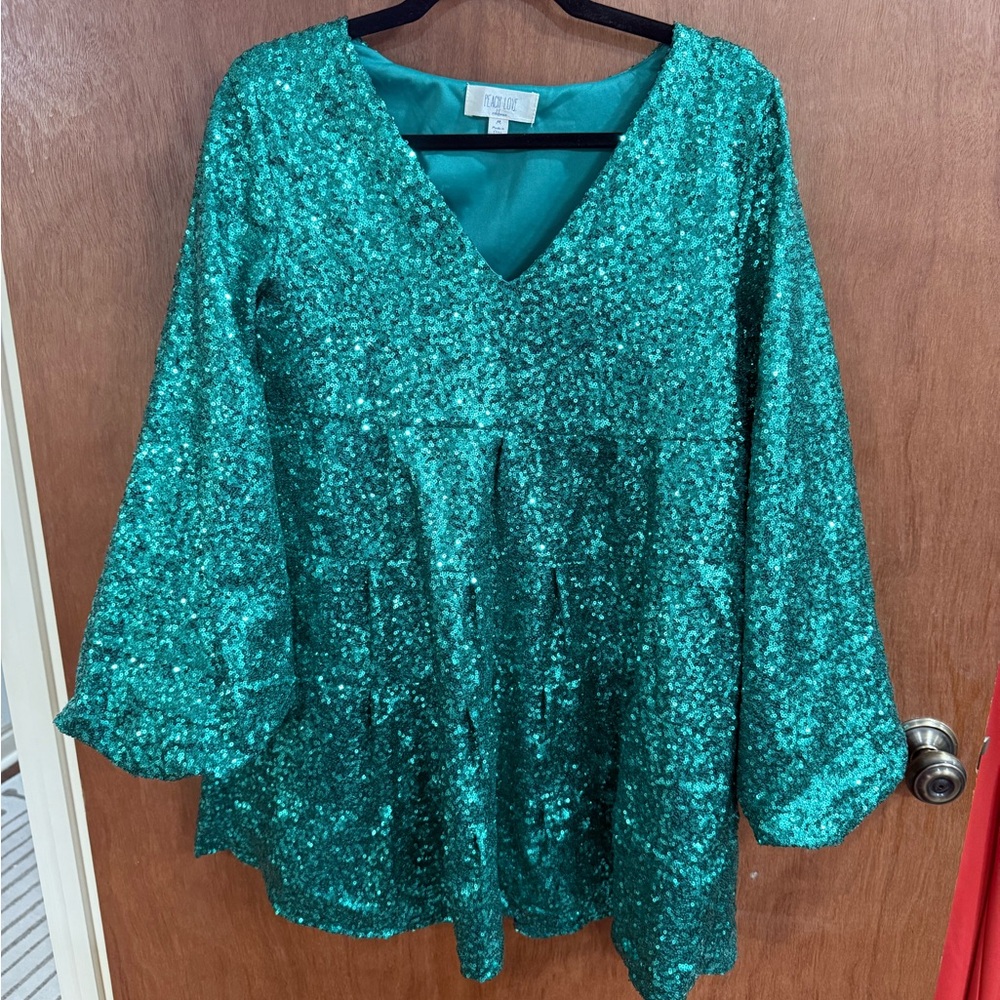 Green Sequin Dress - Picture 2 of 4